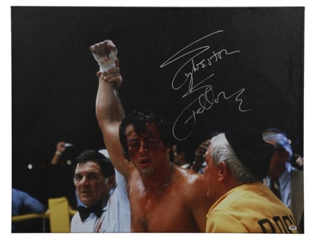 Sylvester Stallone Signed Rocky II Canvas Photo
